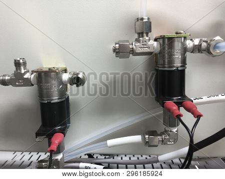 Maemoh, Lampang, Thailand - November 16, 2018: Pressure Control Valve To Works As A Weather Meter In