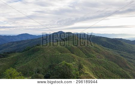 Landscape Phu Langka Mountain National Park View Point Phayao Thailand Travel With Tree. Green Tree 