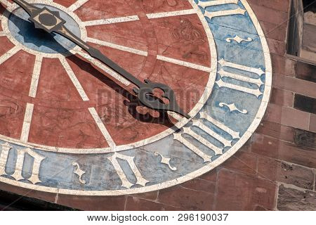 An image of the Freiburg Muenster clock detail