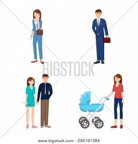 Vector Design Of Family  And People Icon. Set Of Family  And Avatar  Stock Vector Illustration.
