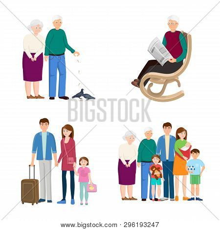 Vector Design Of Family  And People Symbol. Set Of Family  And Avatar  Stock Vector Illustration.