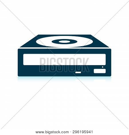 Cd-rom Icon. Shadow Reflection Design. Vector Illustration.