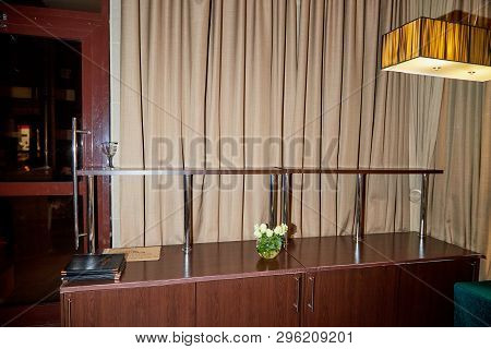 Krov, Russia - April 12, 2018: Entrance To The Restaurant In The Evening