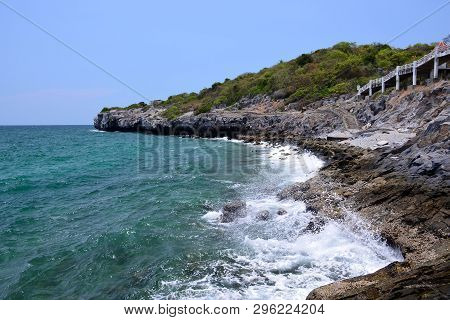 Scenic View Of Chong Isariyabhorn Or Chong Kao Kad At Si Chang Island, Chonburi, Thailand.