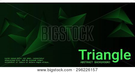 Triangle Background. Abstract Composition Of Triangular Pyramids. Minimal Geometric Background.  3d 