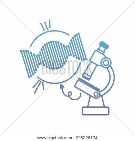 Dna Chain With Microscope Vector Illustration Design