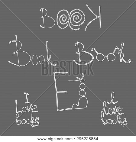 Books Stickers Set. Flat Book Illustrations. Book, Cover. Book Store, Stickers, Event Poster, Hand-d