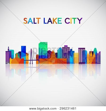 Salt Lake City Skyline Silhouette In Colorful Geometric Style. Symbol For Your Design. Vector Illust
