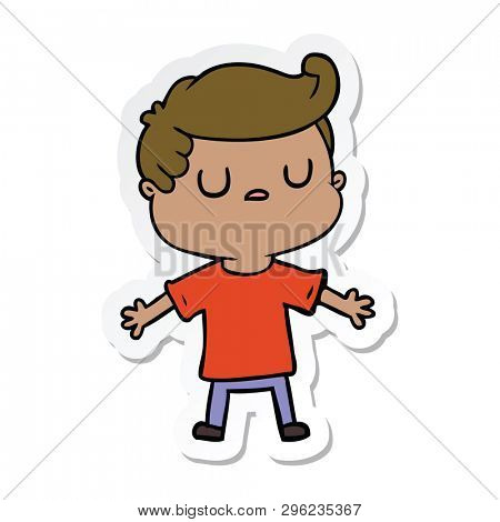 sticker of a cartoon aloof man
