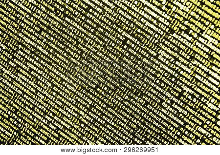 Javascript Code In Text Editor. Coding Cyberspace Concept. Screen Of Web Developing Code