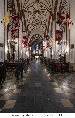 Warsaw, Poland. April, 2018. The Internal View Of  Archcathedral Basilica Of St. John The Baptist