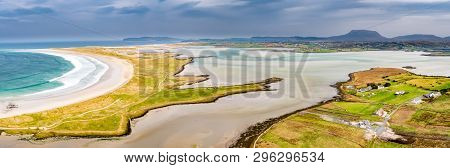 Aerial View Of The Famous Magheraroarty Beach - Machaire Rabhartaigh - On The Wild Atlantic Way In C