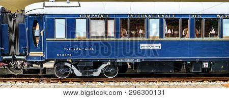 Ruse City, Bulgaria - August 29, 2017. The Legendary Venice Simplon Orient Express Is Ready To Depar