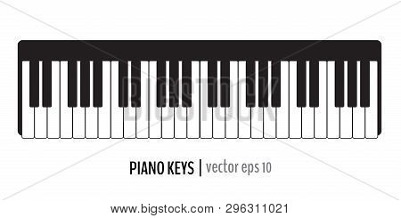 Black And White Classic Piano Keys. Vector Illustration For Your Graphic Design.