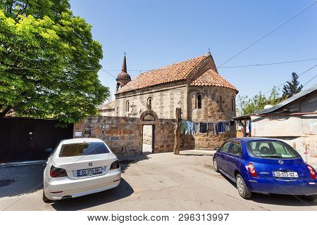 Tbilisi, Georgia - May 01, 2017. Church Of Transfiguration Of Christ, Court Church Of Sachino - Quee
