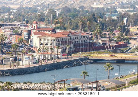 Ensenada, Mexico - May, 31, 2015: An Aerial View Of Ensenada Town In California Mexico