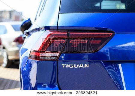 Minsk. Belarus. April 19, 2019. Volkswagen Car. Under The Bright Rays Of The Sun. Separate Parts Of 