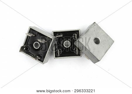 Diode Bridge ,this Bridge Rectifier Diode Use For Power Supply. Isolated On White Background.