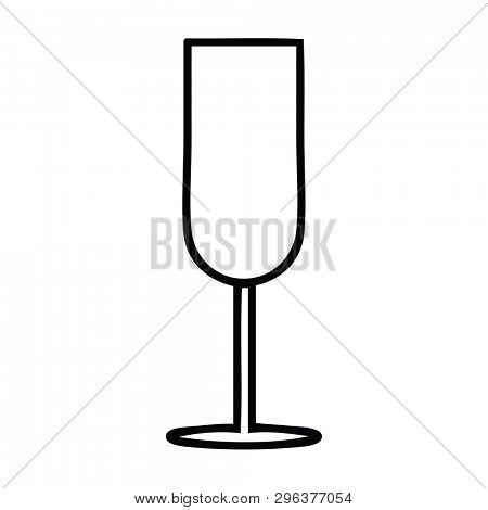 line drawing cartoon of a champagne flute