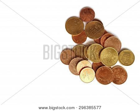 Swedish Coins Isolated On White Background. Swedish Money.