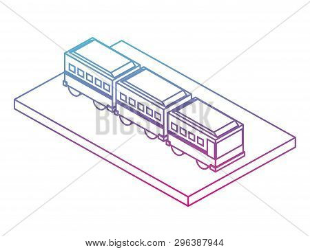 Articulated Bus Transport Isometric Icon Vector Illustration Design