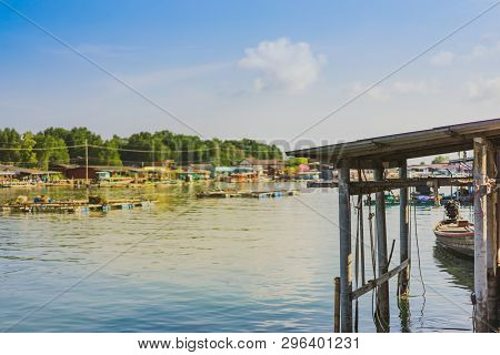 Unseen In Thailand. Scenery Of Fishing Village (the No-land Village) At Bang Chan, Khlung, Chanthabu