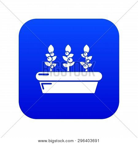 Outdoor Potted Plants Icon Blue Vector Isolated On White Background