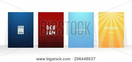 Set Of Geometric Pattern Background Design. Dynamic Colorful Gradients. Minimal Modern Cover Design.