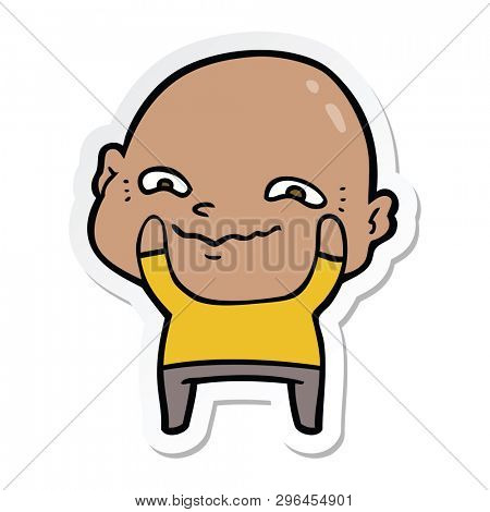 sticker of a cartoon creepy guy