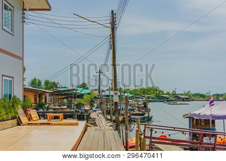 Chanthaburi, Thailand: April 15, 2019 Scenery Of Fishing Village (the No-land Village) On April 15,2