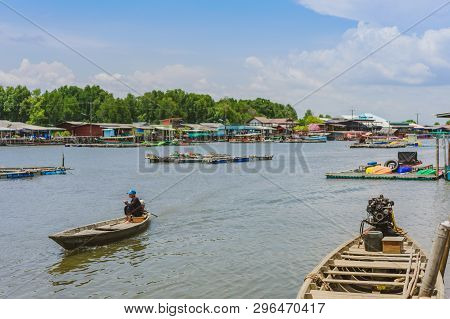 Chanthaburi, Thailand: April 15, 2019 Scenery Of Fishing Village (the No-land Village) On April 15,2