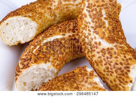 Traditional Delicious Made Of Flour Food Turkish Bagel Simit