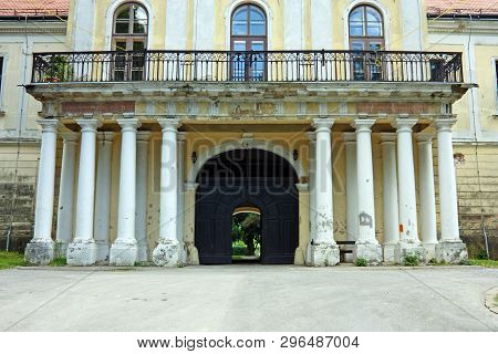 Entrance To The Pejacevic Castle In Virovitica, Home To Virovitica Municipal Museum, Croatia