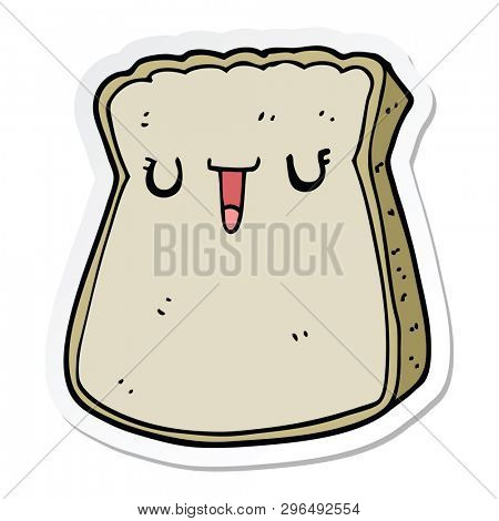sticker of a cartoon slice of bread