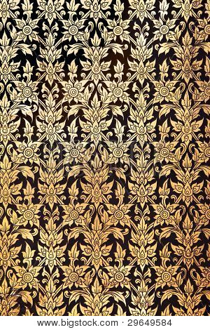 ลายดอกไม้ไทยโบราณที่วัดโพธิ์วัด