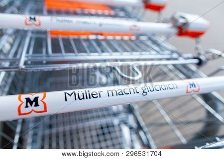 Nuremberg / Germany - April 7, 2019: Mueller Branch On A Mueller Drugstore In Nuremberg