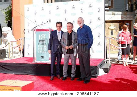 LOS ANGELES - APR 12:  Ben Mankiewicz, Billy Crystal, Rob Reiner at the Billy Crystal Hand And Footprint Ceremony at the TCL Chinese Theater IMAX on April 12, 2019 in Los Angeles, CA