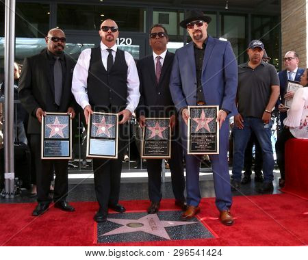 LOS ANGELES - APR 18:  Cypress Hill, Lawrence Muggerud, Louis  Freese, Senen Reyes and Eric Correa at the Cypress Hill Star Ceremony on the Hollywood Walk of Fame on April 18, 2019 in Los Angeles, CA