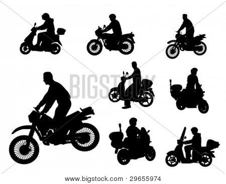 sagome di motociclisti