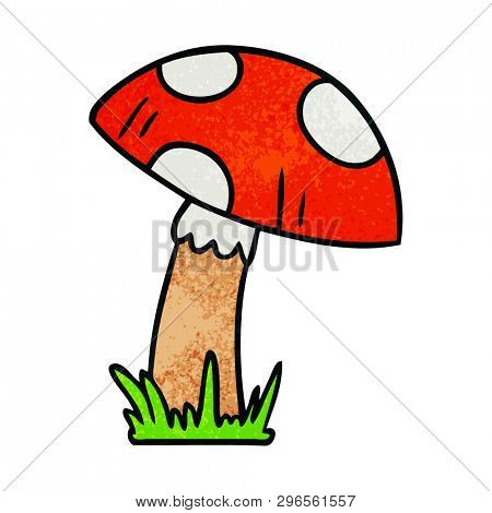 hand drawn textured cartoon doodle of a toad stool