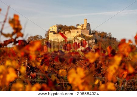 Falkenstein Castle in autumn, Austria