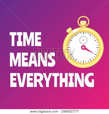 Motivation Poster With Golden Stopwatch On Bright Gradient Background. Life Is Race. Vector Illustra