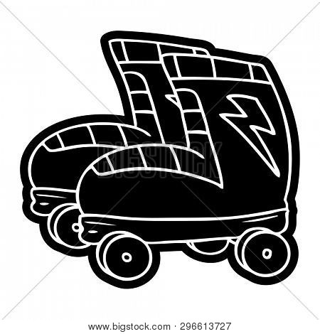 cartoon icon of roller skates