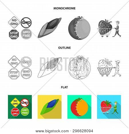 Vector Illustration Of Test And Synthetic Logo. Collection Of Test And Laboratory Vector Icon For St