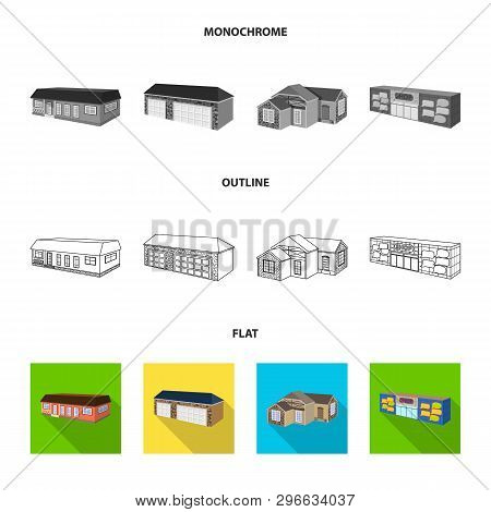 Vector Illustration Of Facade And Housing Icon. Set Of Facade And Infrastructure Vector Icon For Sto
