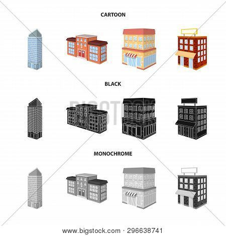 Vector Illustration Of Construction And Building Sign. Set Of Construction And Estate Vector Icon Fo