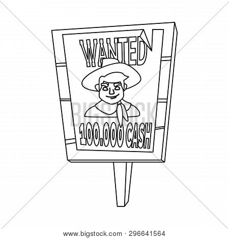 Vector Illustration Of Poster And Searched Symbol. Set Of Poster And Criminal Stock Symbol For Web.