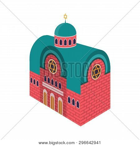 Isolated Object Of Synagogue And Church Icon. Set Of Synagogue And Judaism Vector Icon For Stock.
