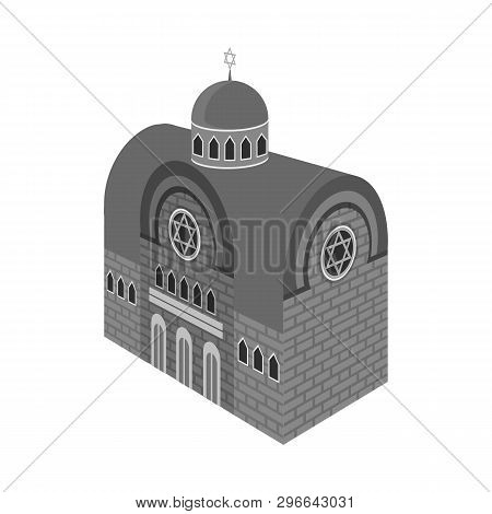 Isolated Object Of Synagogue And Church Icon. Collection Of Synagogue And Judaism Stock Vector Illus
