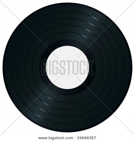 Single gramophone record. High-detailed vector artwork.